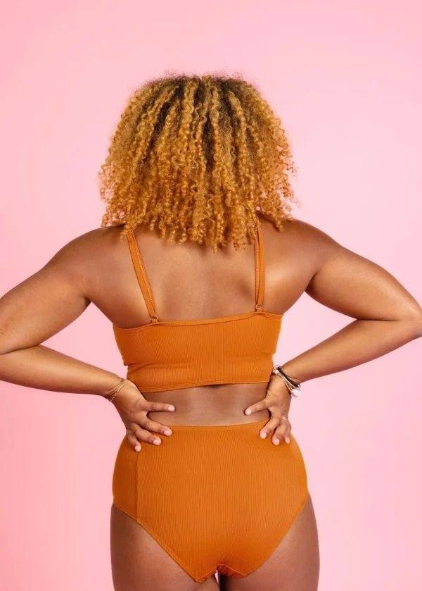 Ribbed Caramel | Mid-Rise Bottoms