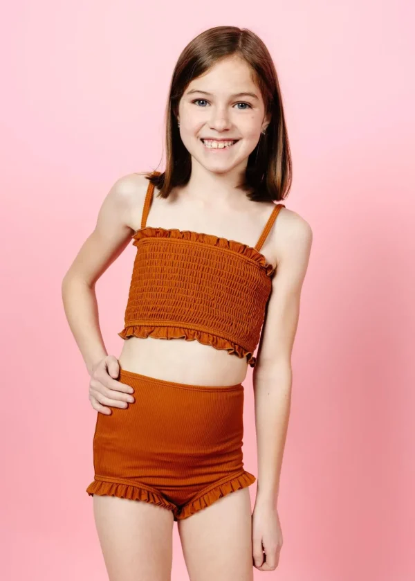 Ribbed Caramel | Mini All Ruffled Up Bottoms