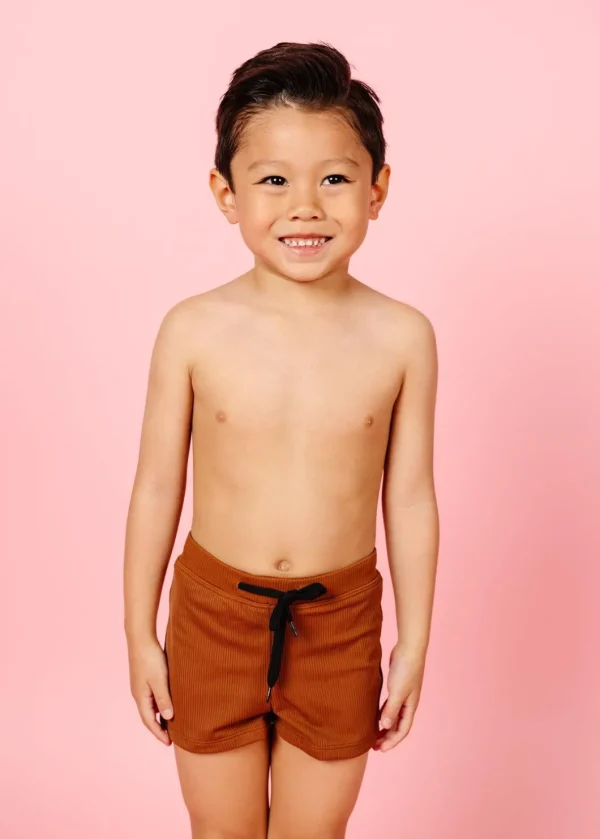 Ribbed Caramel | Mini Euro Shorts