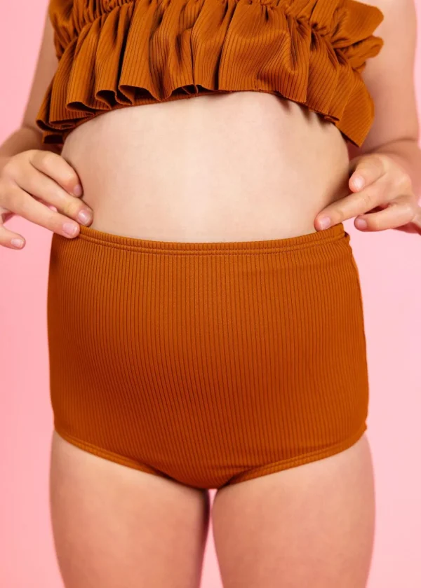 Ribbed Caramel | Mini High-Waisted Bottoms