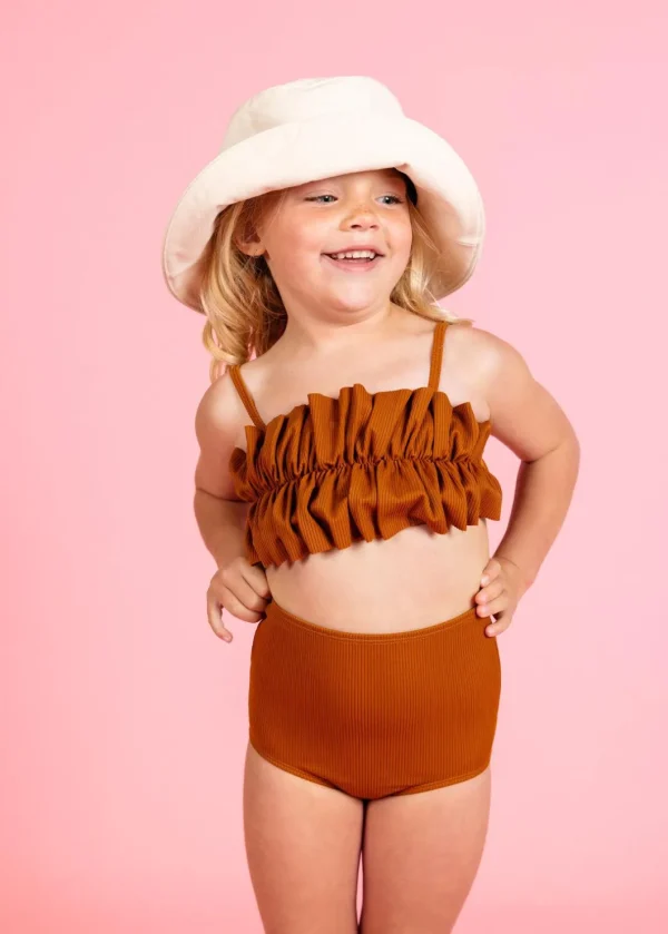 Ribbed Caramel | Mini High-Waisted Bottoms