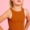 Ribbed Caramel | Mini Racer Back Top