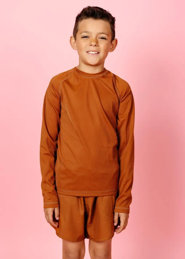 Ribbed Caramel | Youth Rashguard Top (Unisex)