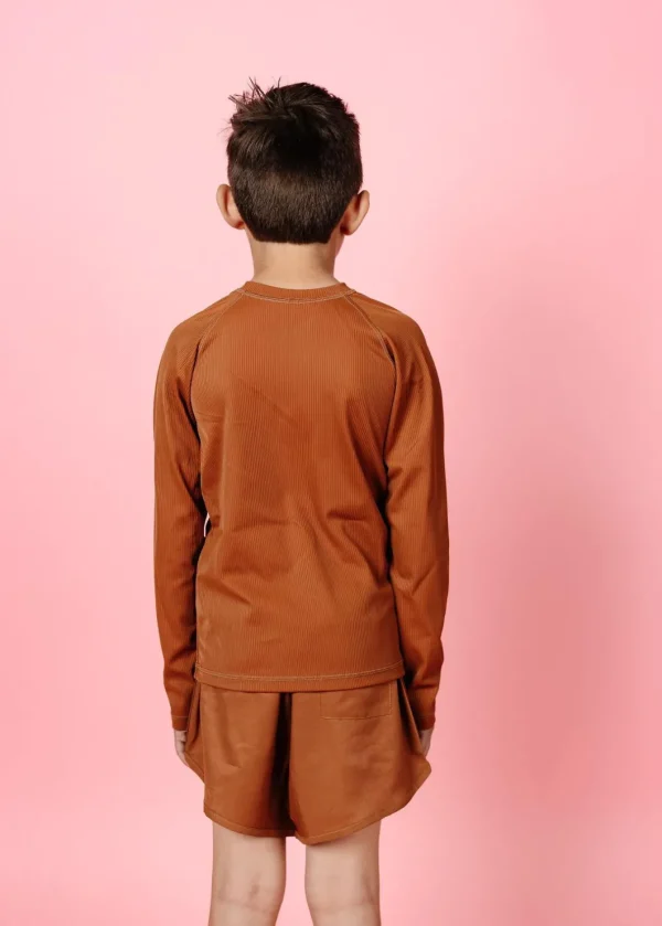 Ribbed Caramel | Youth Rashguard Top (Unisex)