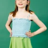 Ribbed Dusty Light Blue | Youth Bandeau Top