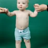 Ribbed Dusty Light Blue | Baby Euro Shorts