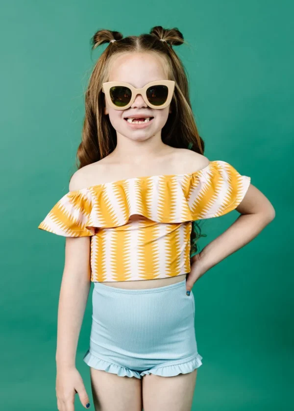 Ribbed Dusty Light Blue | Mini All Ruffled Up Bottoms