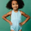 Ribbed Dusty Light Blue | Mini Romper One-Piece