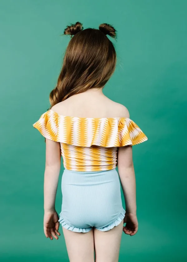 Ribbed Dusty Light Blue | Mini All Ruffled Up Bottoms