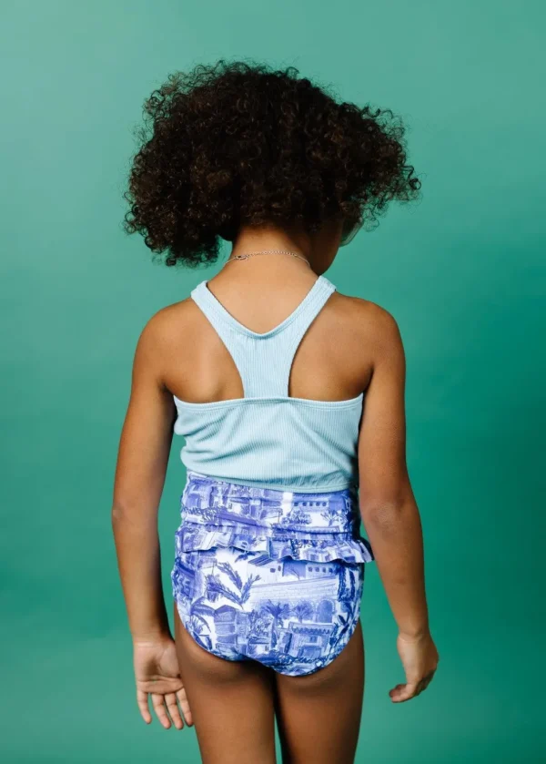 Ribbed Dusty Light Blue | Mini Racer Back Top