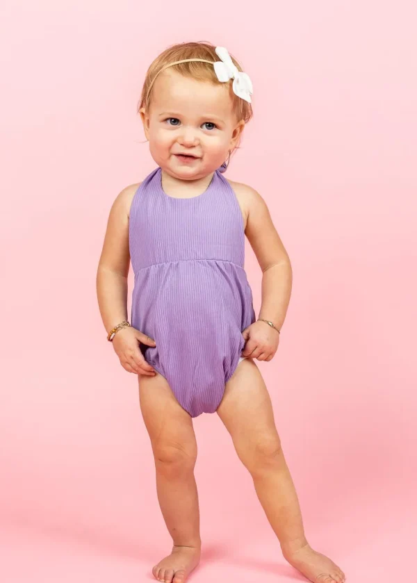 Ribbed Dusty Purple | Baby Romper One-Piece