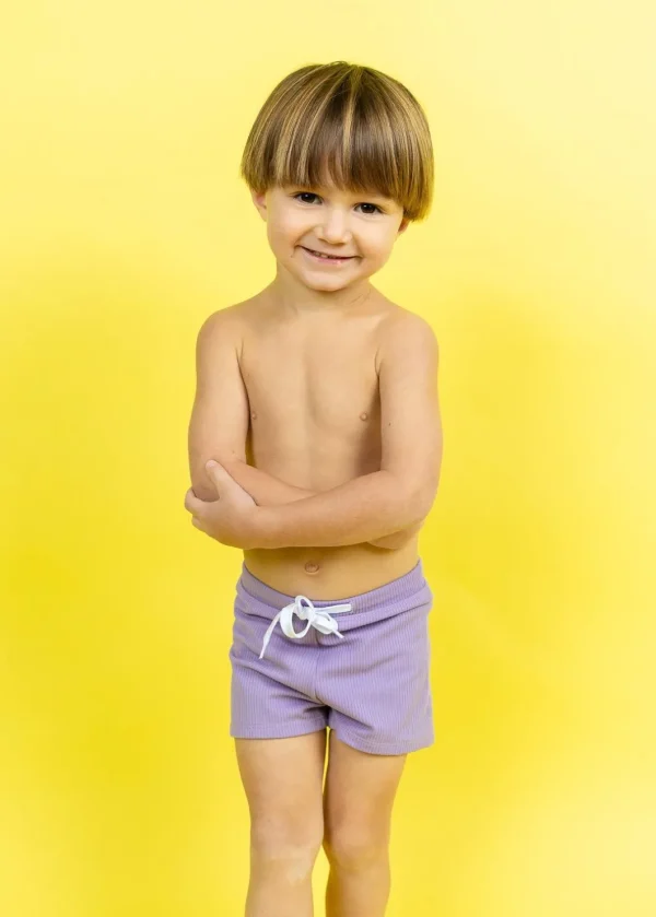 Ribbed Dusty Purple | Mini Euro Shorts