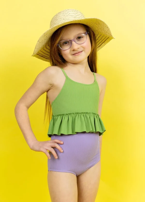 Ribbed Dusty Purple | Mini High-Waisted Bottoms