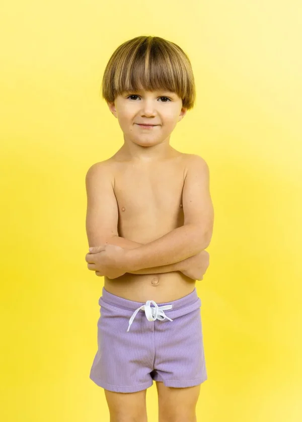 Ribbed Dusty Purple | Mini Euro Shorts
