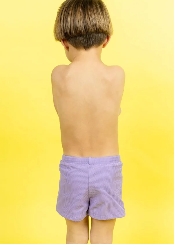 Ribbed Dusty Purple | Mini Euro Shorts