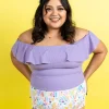 Ribbed Dusty Purple | Ruffled Around Top