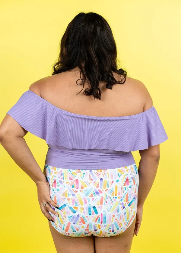 Ribbed Dusty Purple | Ruffled Around Top