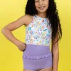 Ribbed Dusty Purple | Youth Mid-Ruffle Bottoms