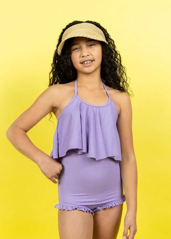 Ribbed Dusty Purple | Youth Swing Top