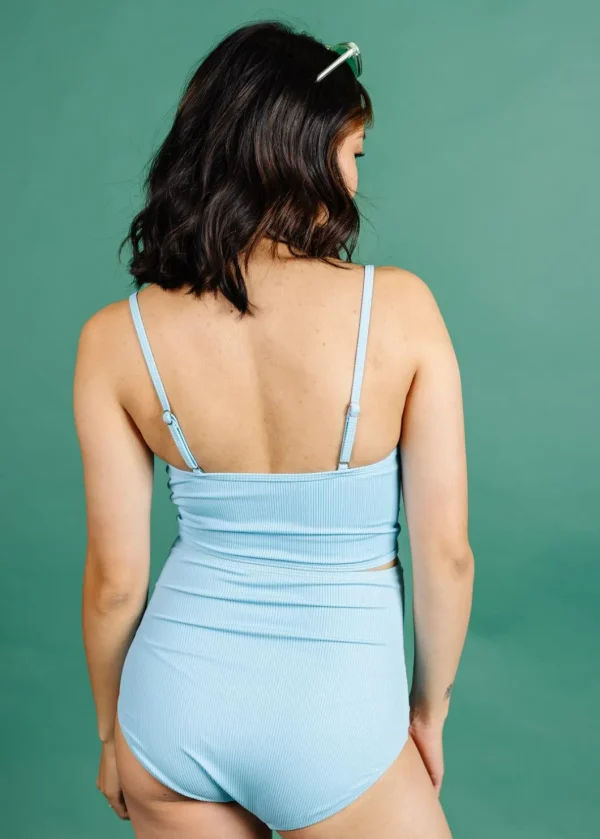 Ribbed Fresh Blue | Maternity Bottoms
