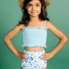 Ribbed Fresh Blue | Mini Bandeau Top