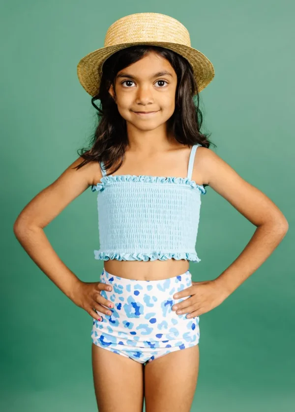 Ribbed Fresh Blue | Mini Bandeau Top