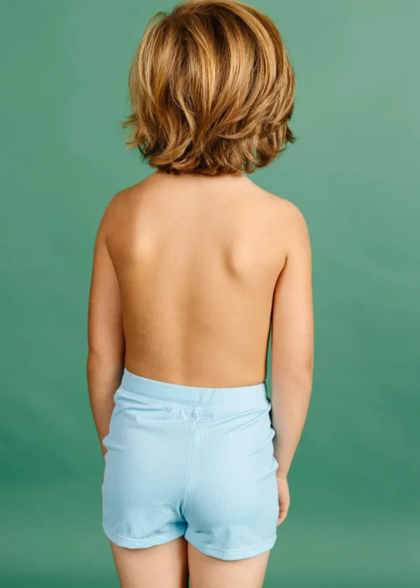 Ribbed Fresh Blue | Mini Euro Shorts