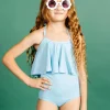 Ribbed Fresh Blue | Mini High-Waisted Bottoms