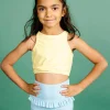 Ribbed Fresh Blue | Mini Mid-Ruffle Bottoms