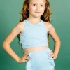 Ribbed Fresh Blue | Mini Racer Back Top