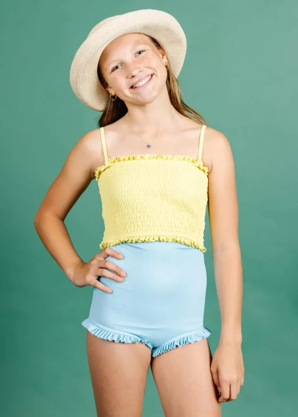 Ribbed Fresh Blue | Youth All Ruffled Up Bottoms