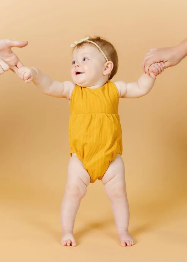 Ribbed Golden | Baby Romper One-Piece