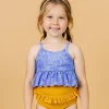 Ribbed Golden | Mini Mid-Ruffle Bottoms