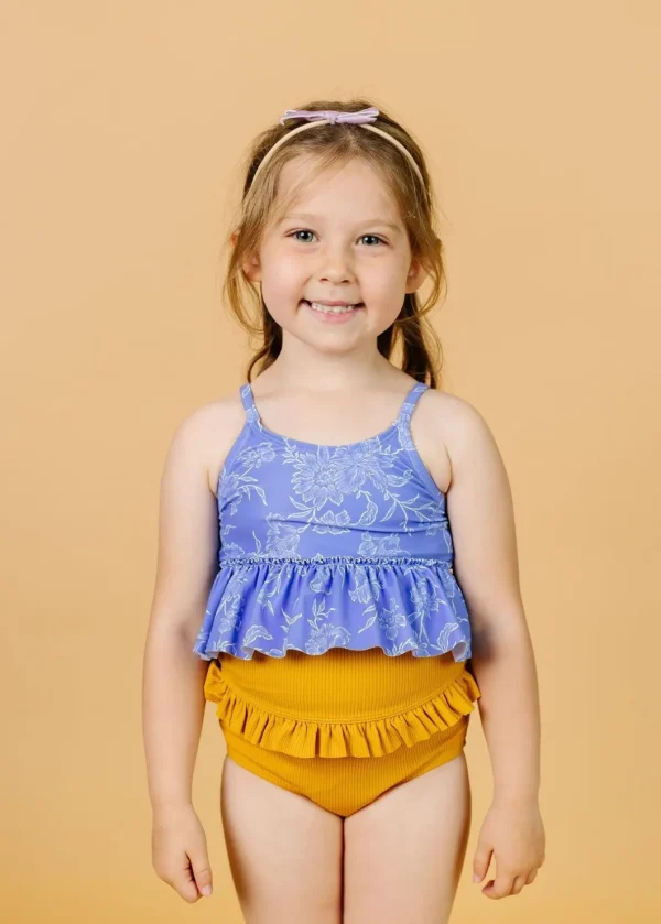 Ribbed Golden | Mini Mid-Ruffle Bottoms