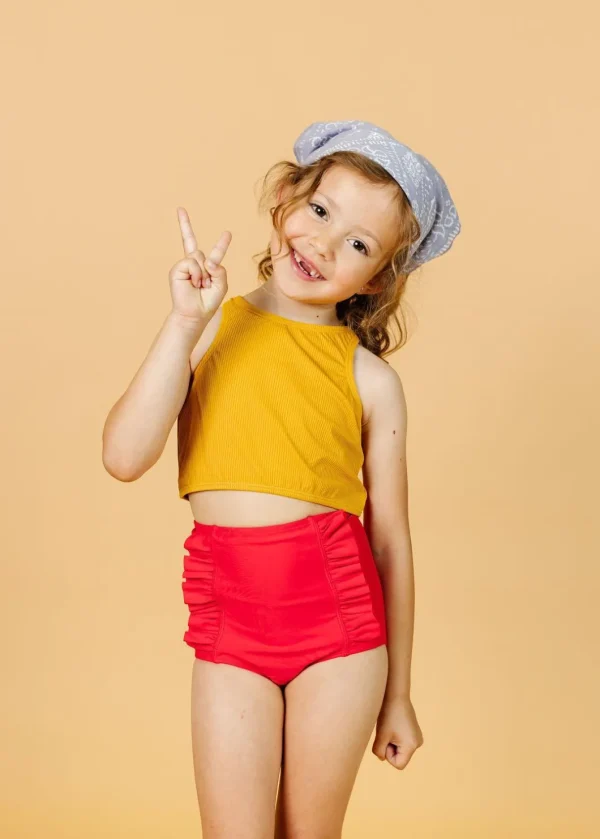 Ribbed Golden | Mini Racer Back Top