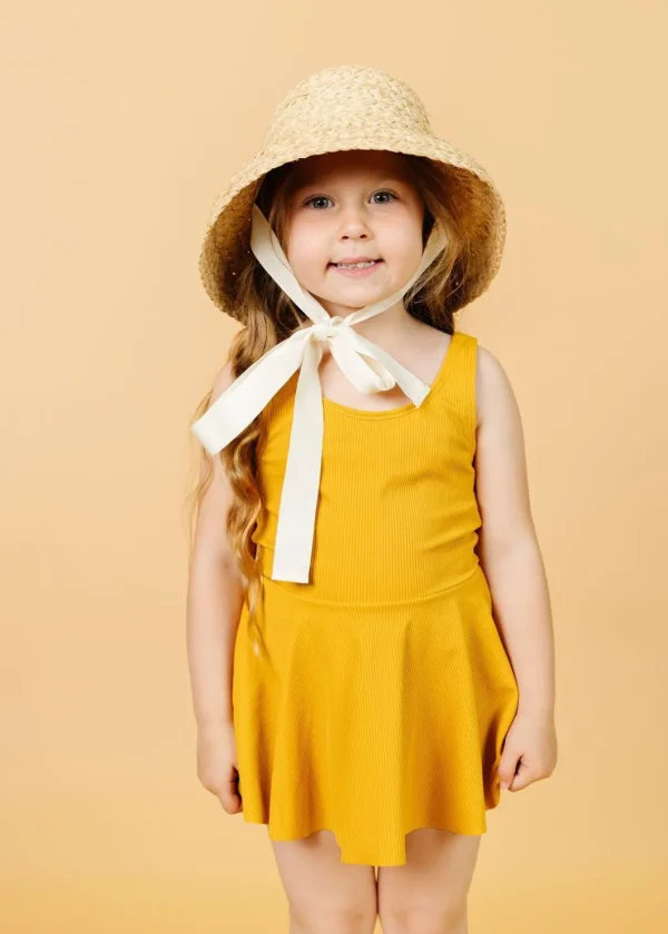 Ribbed Golden | Mini Skirted One-Piece