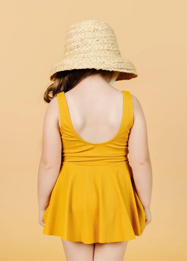 Ribbed Golden | Mini Skirted One-Piece