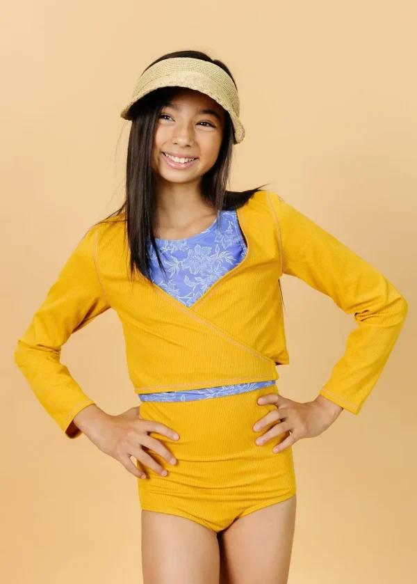 Ribbed Golden | Youth Wrap Top Rashguard