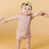 Ribbed Light Mauve | Baby Shorties Rashguard (Unisex)