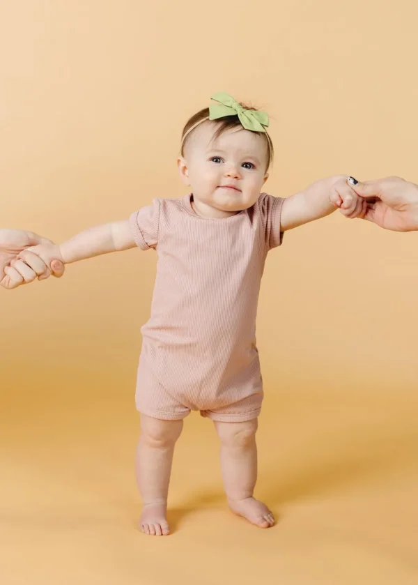 Ribbed Light Mauve | Baby Shorties Rashguard (Unisex)