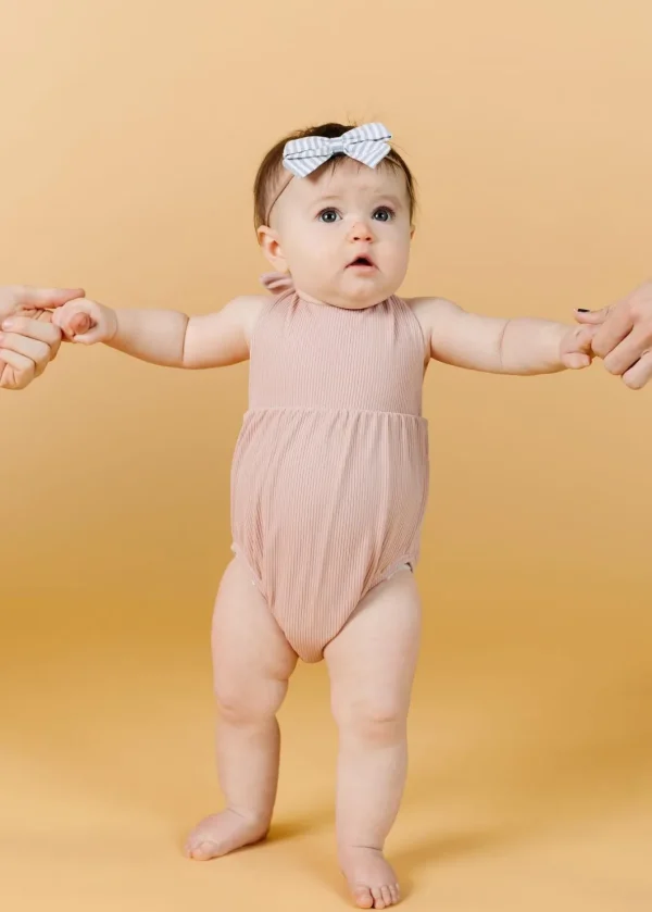 Ribbed Light Mauve | Baby Romper One-Piece