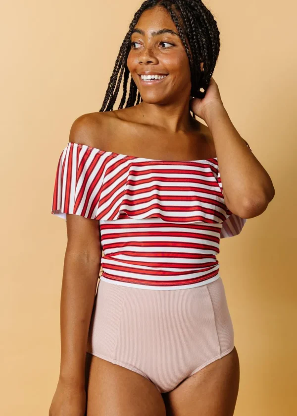 Ribbed Light Mauve | Cut High Bottoms
