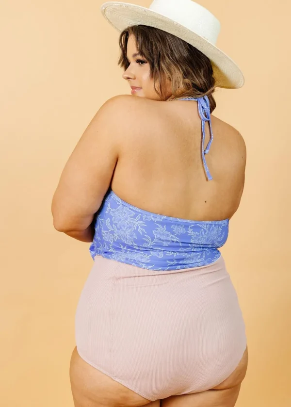 Ribbed Light Mauve | Extended High-Waisted Bottoms