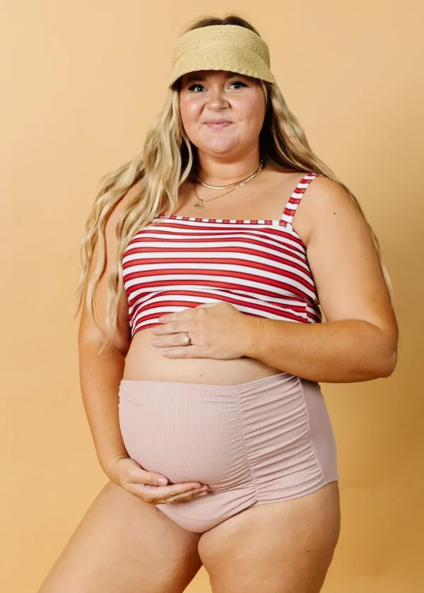 Ribbed Light Mauve | Maternity Bottoms