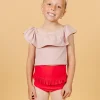 Ribbed Light Mauve | Mini Ruffled Around Top