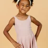 Ribbed Light Mauve | Mini Skirted One-Piece