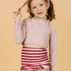 Ribbed Light Mauve | Mini Wrap Top Rashguard