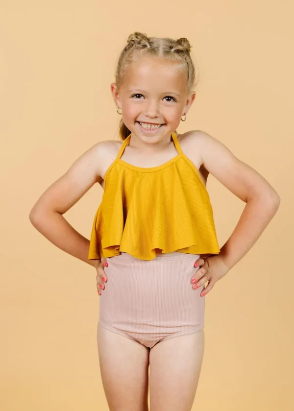 Ribbed Light Mauve | Mini High-Waisted Bottoms