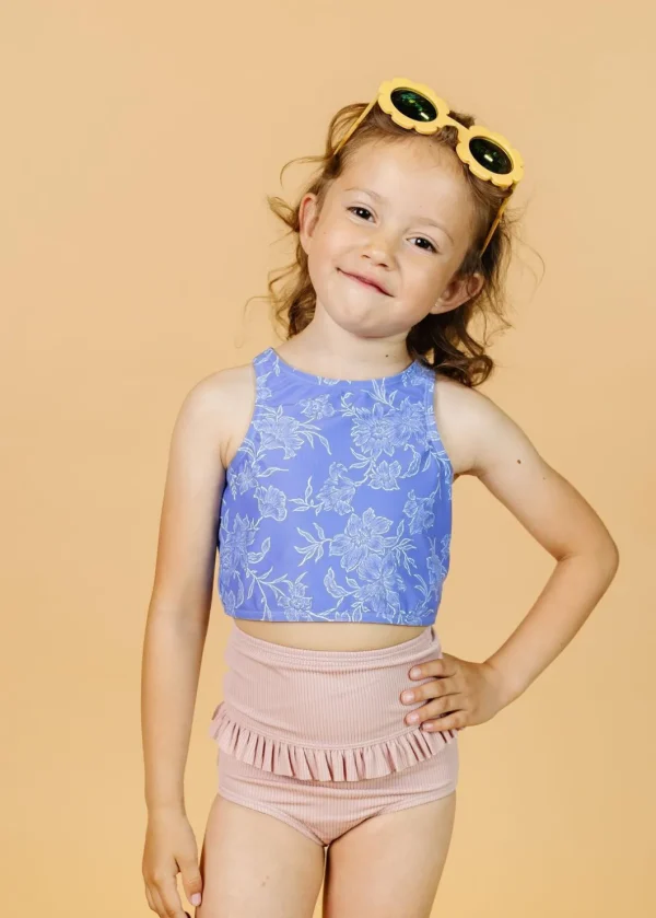 Ribbed Light Mauve | Mini Mid-Ruffle Bottoms