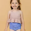 Ribbed Light Mauve | Mini Peplum Top